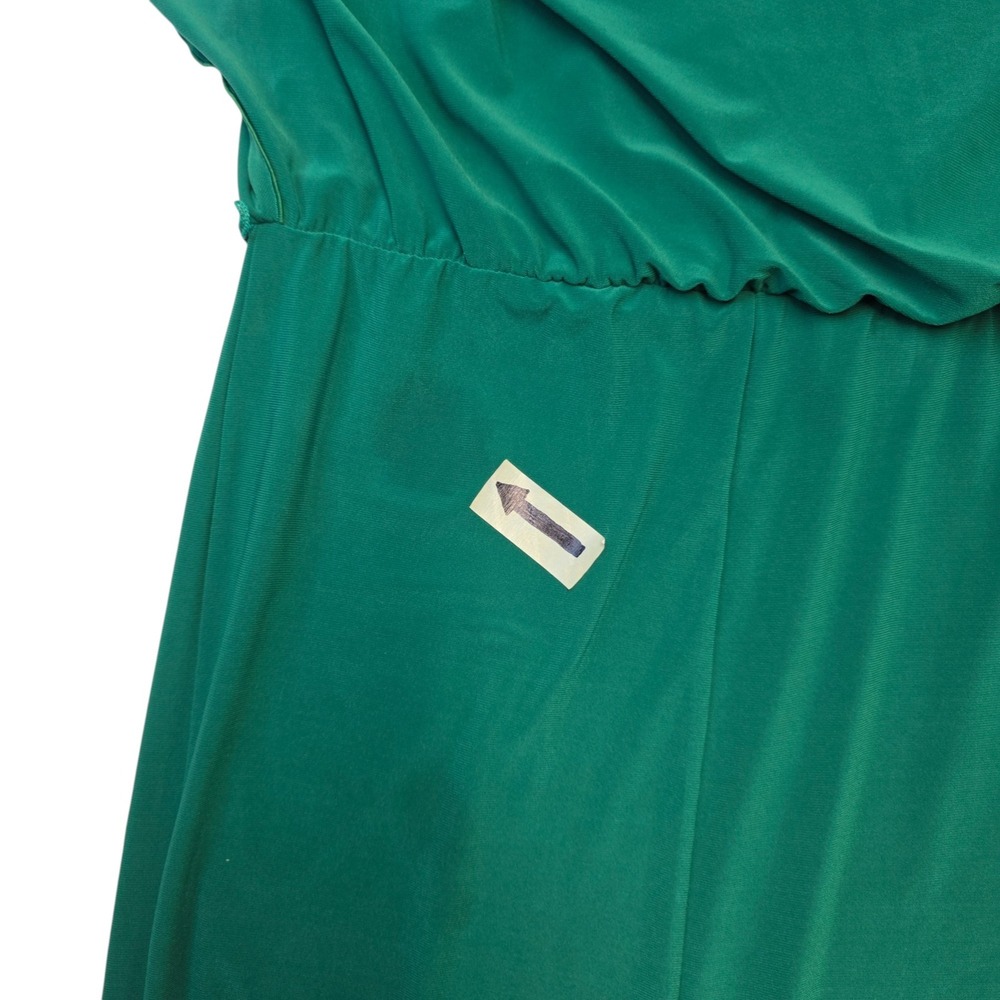 Visstes Emerald Green One Shoulder Dress Gold Ring Belt Size M - Picture 8 of 8